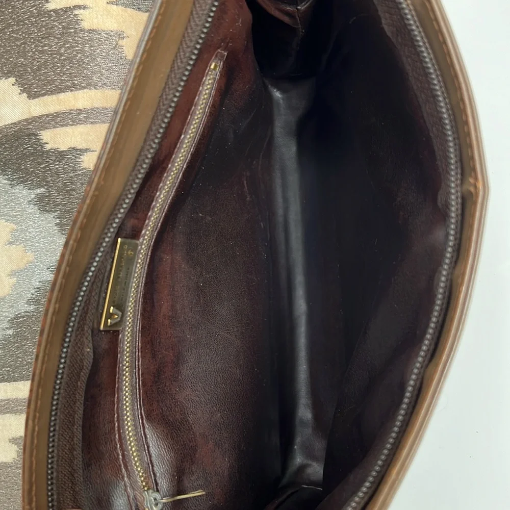 Chocolate brown VALENTINO CLUTCH with leather trim - Picture 10 of 13